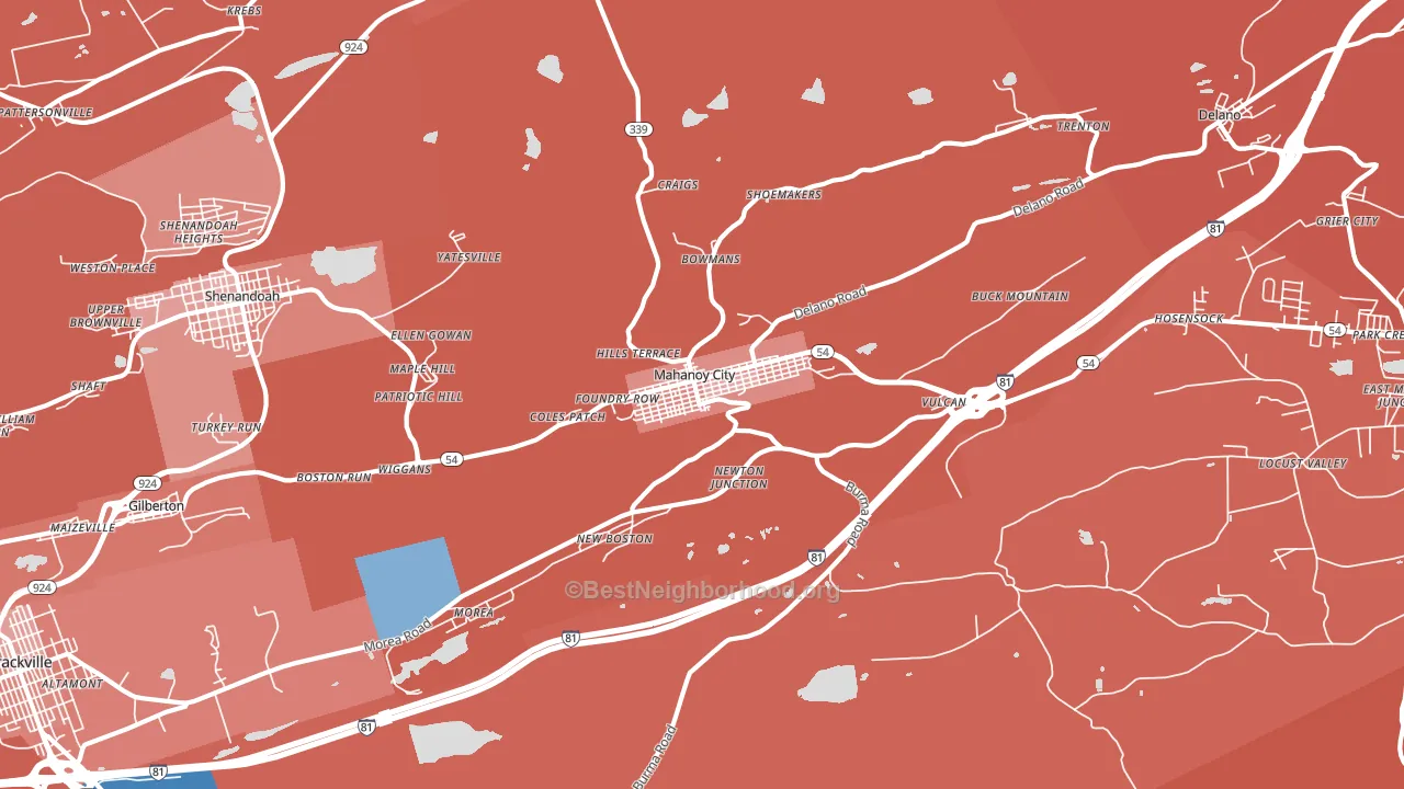 17948, PA block-group political-lean map