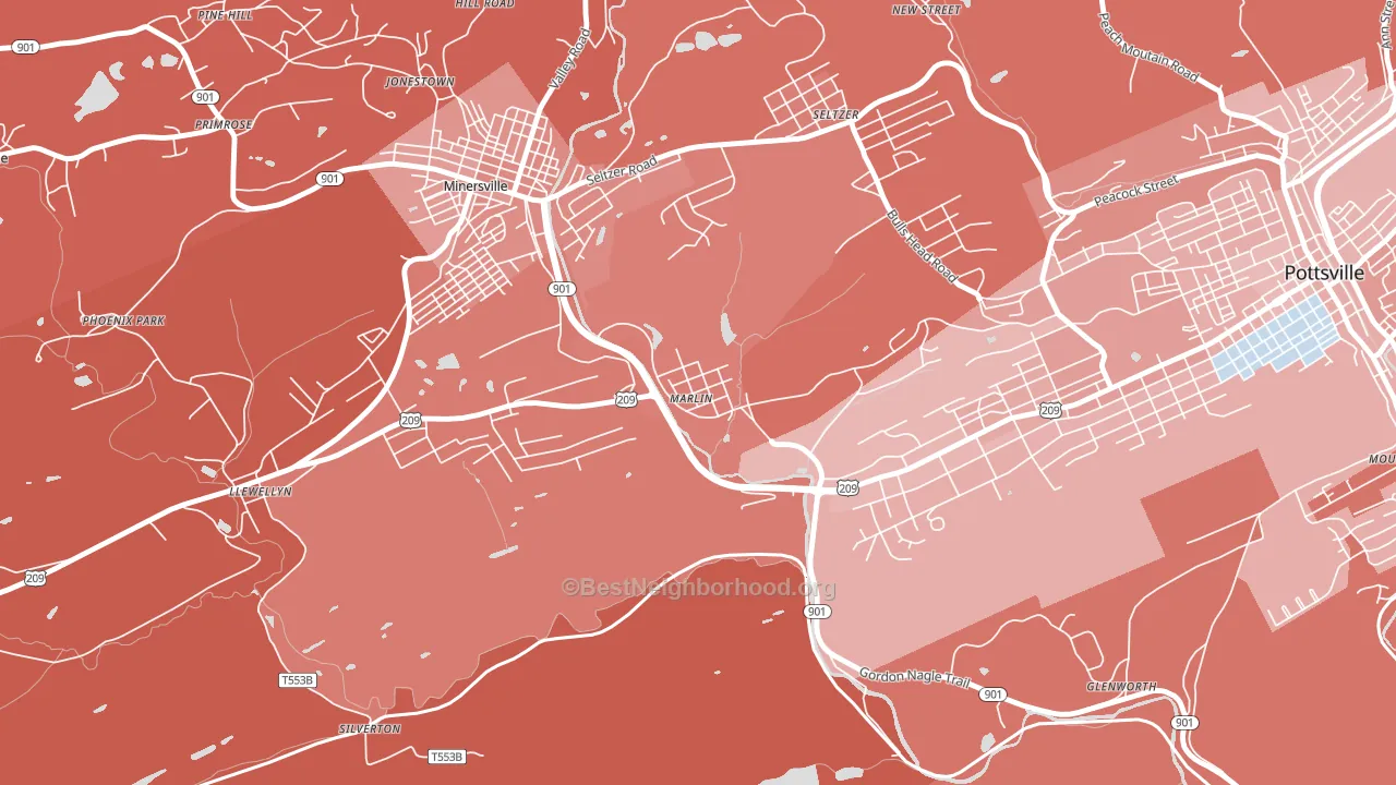 17951, PA block-group political-lean map