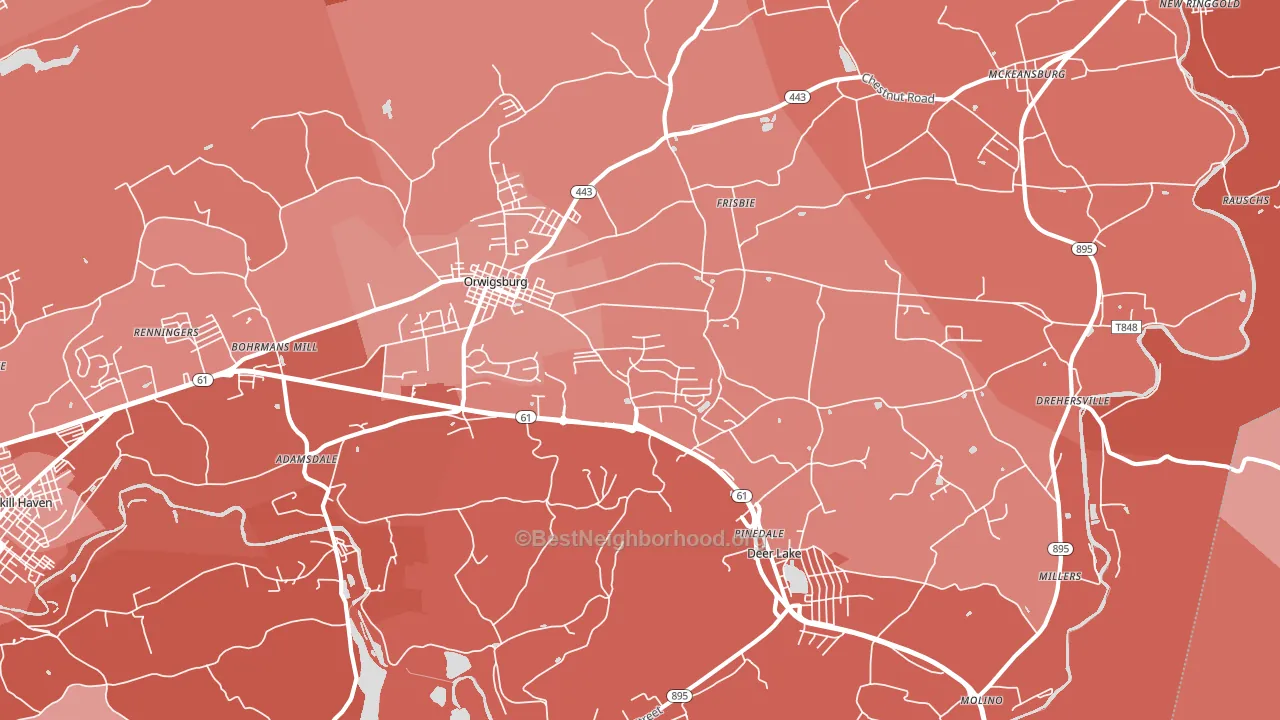 17961, PA block-group political-lean map