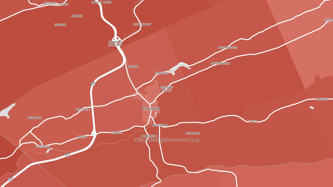 17963, PA block-group political-lean map