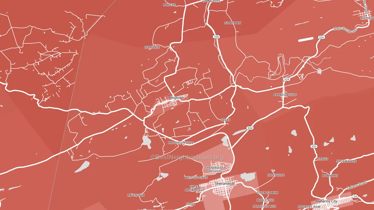 17967, PA block-group political-lean map