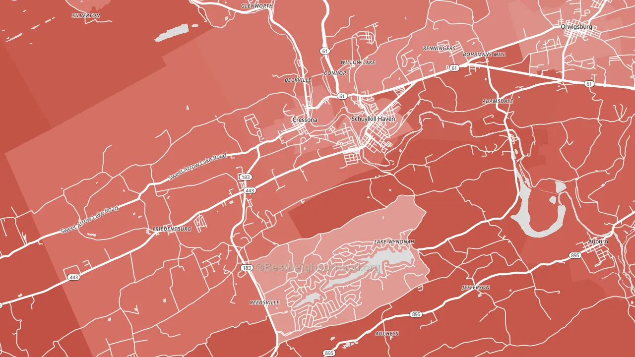 17972, PA block-group political-lean map