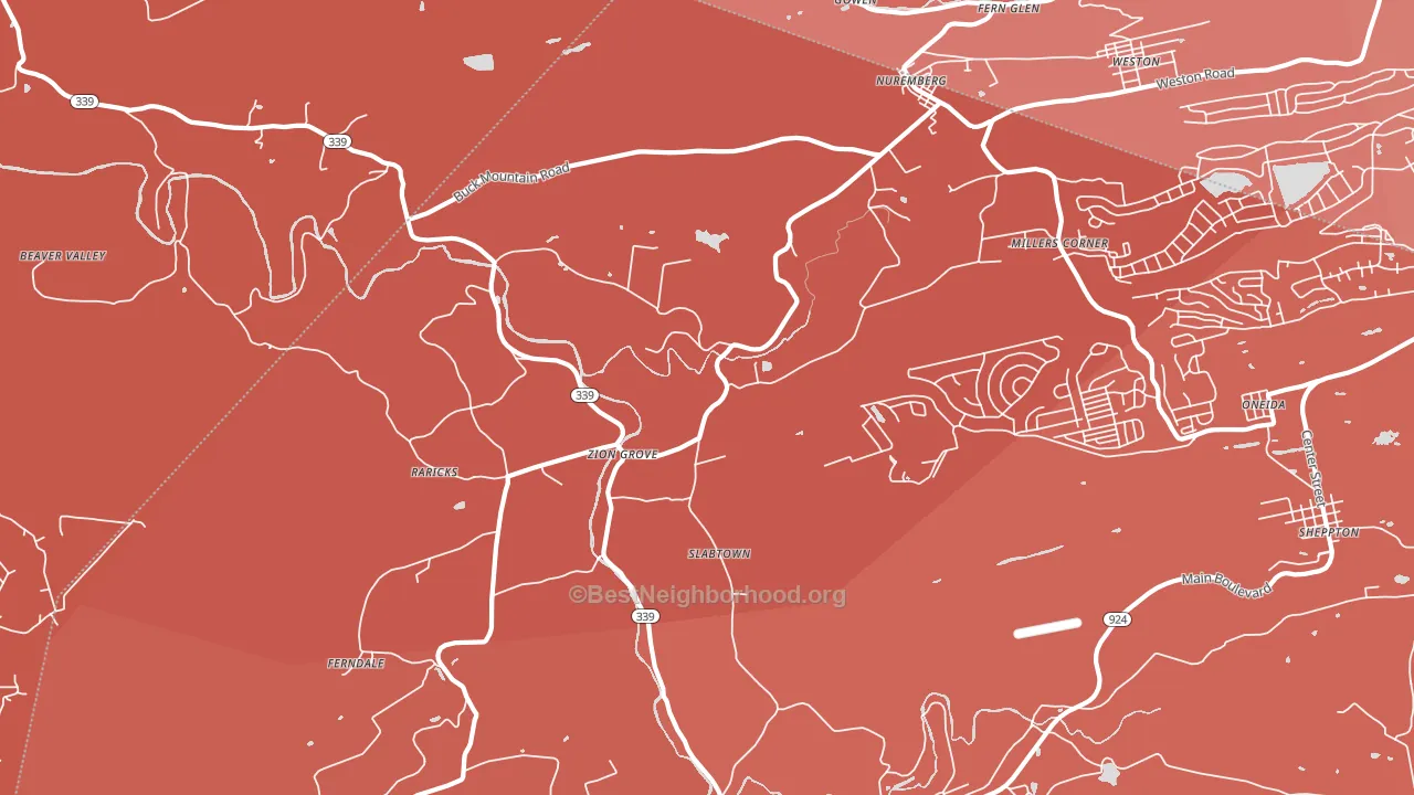 17985, PA block-group political-lean map