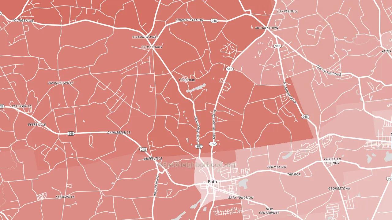 18014, PA block-group political-lean map