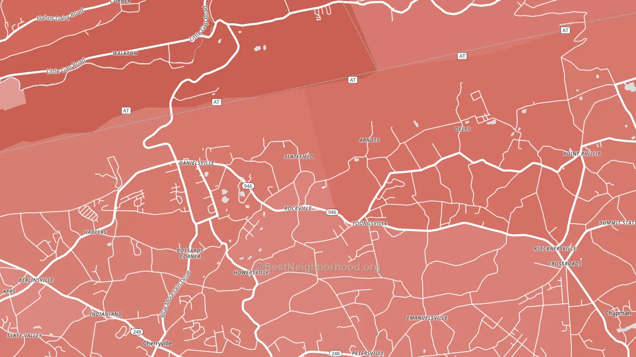 18038, PA block-group political-lean map