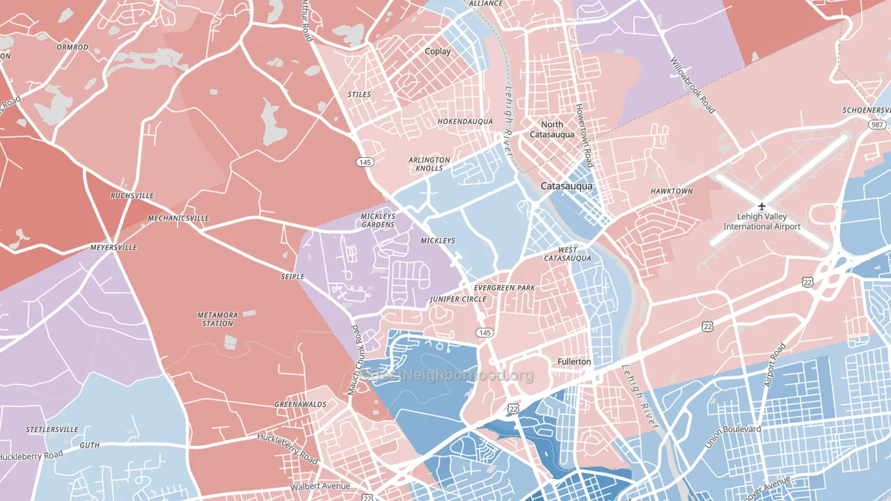 18052, PA block-group political-lean map