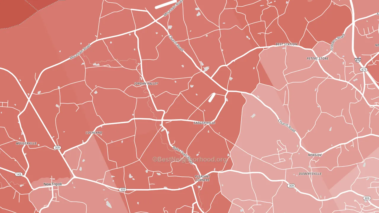 18053, PA block-group political-lean map