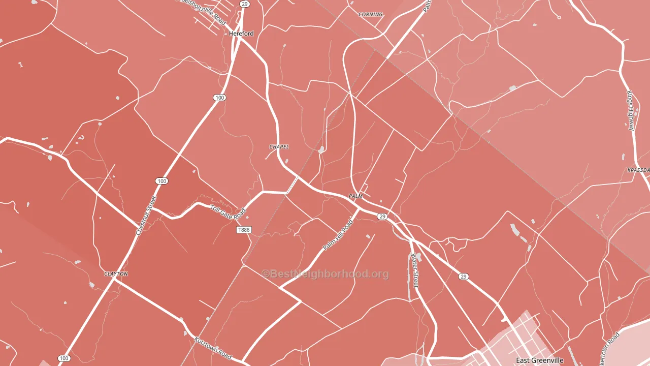 18070, PA block-group political-lean map