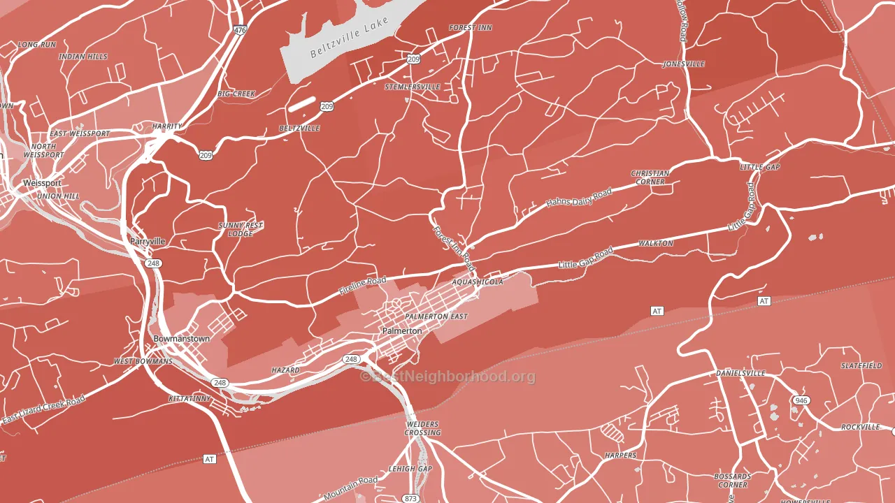 18071, PA block-group political-lean map