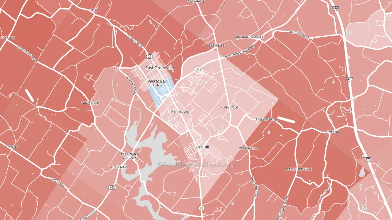 18073, PA block-group political-lean map