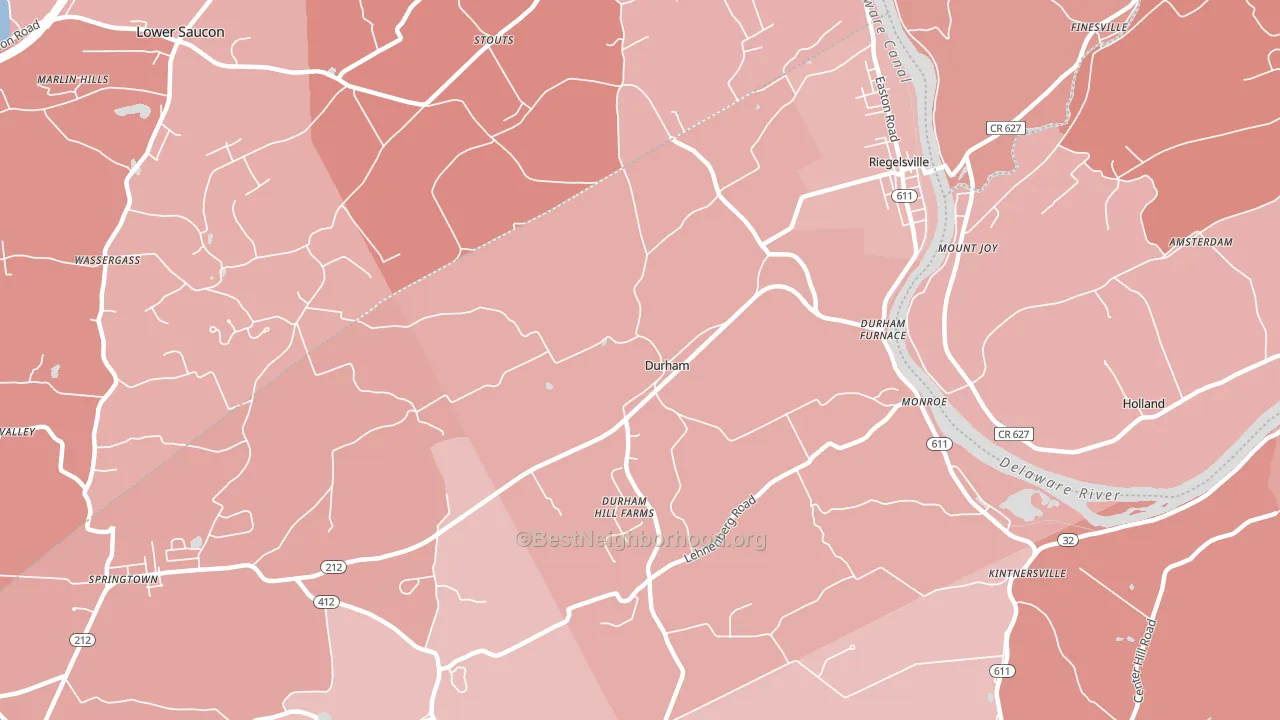 18077, PA block-group political-lean map