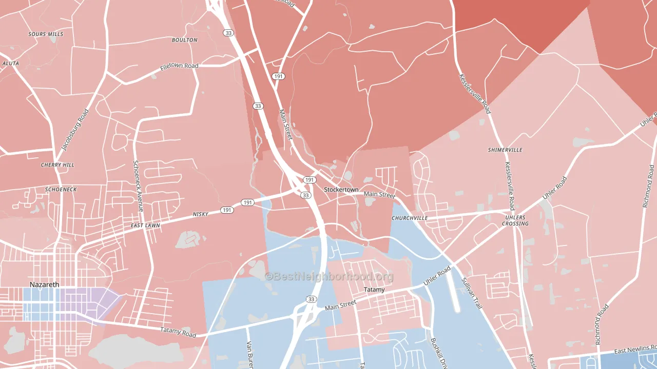 18083, PA block-group political-lean map