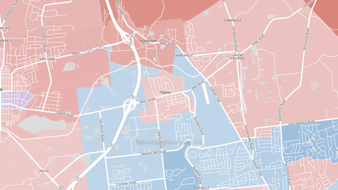 18085, PA block-group political-lean map