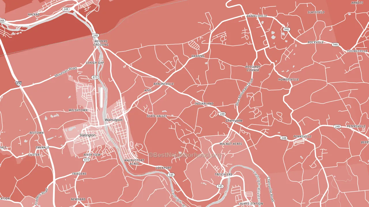 18088, PA block-group political-lean map