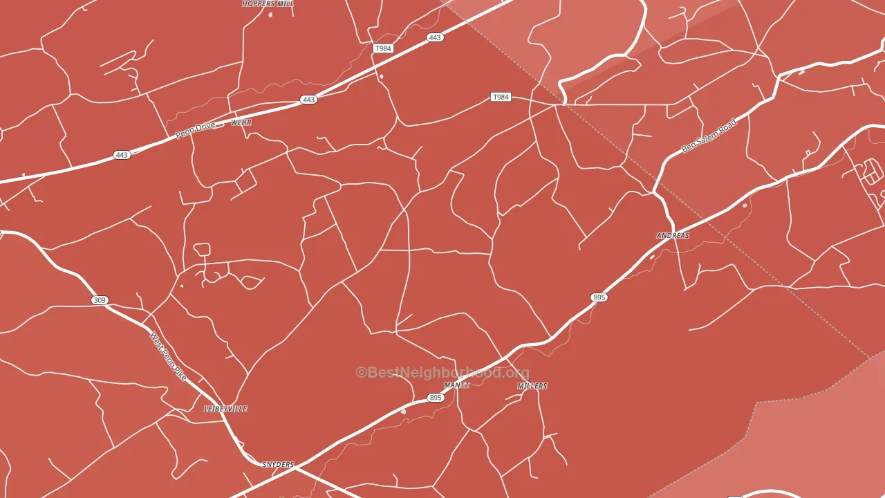 18211, PA block-group political-lean map