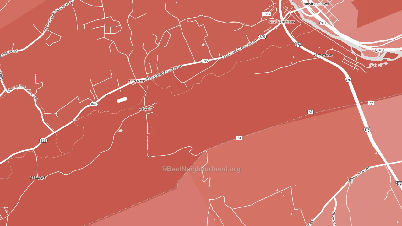 18212, PA block-group political-lean map