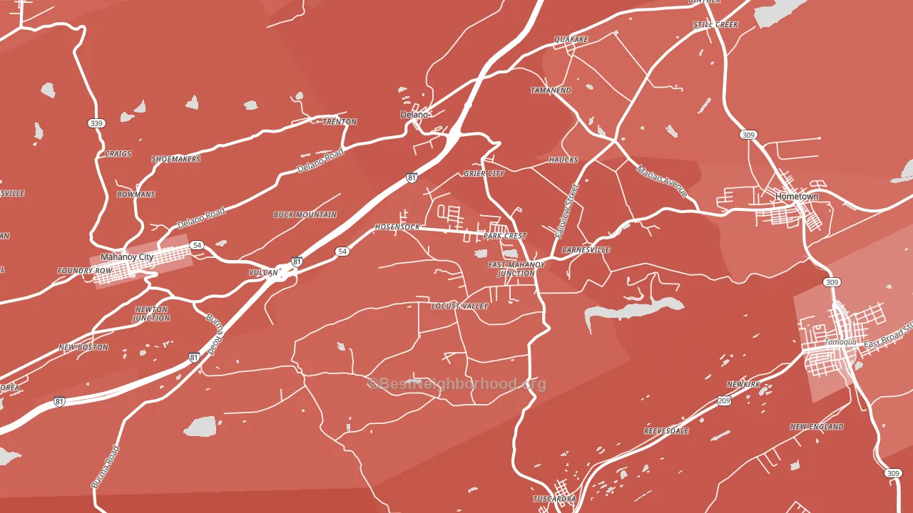 18214, PA block-group political-lean map