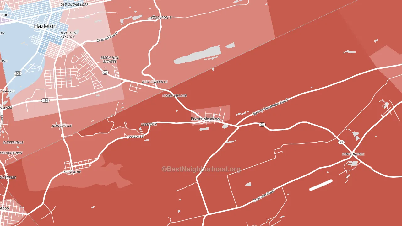 18216, PA block-group political-lean map