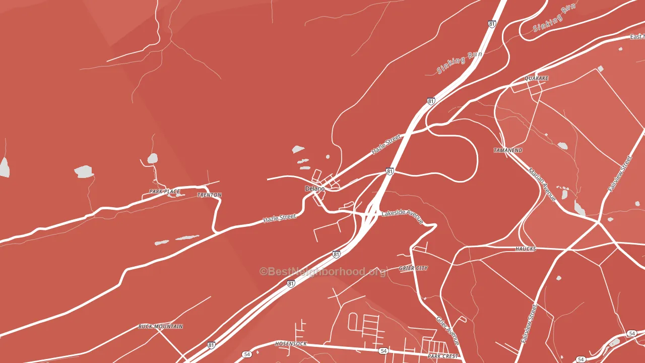 18220, PA block-group political-lean map