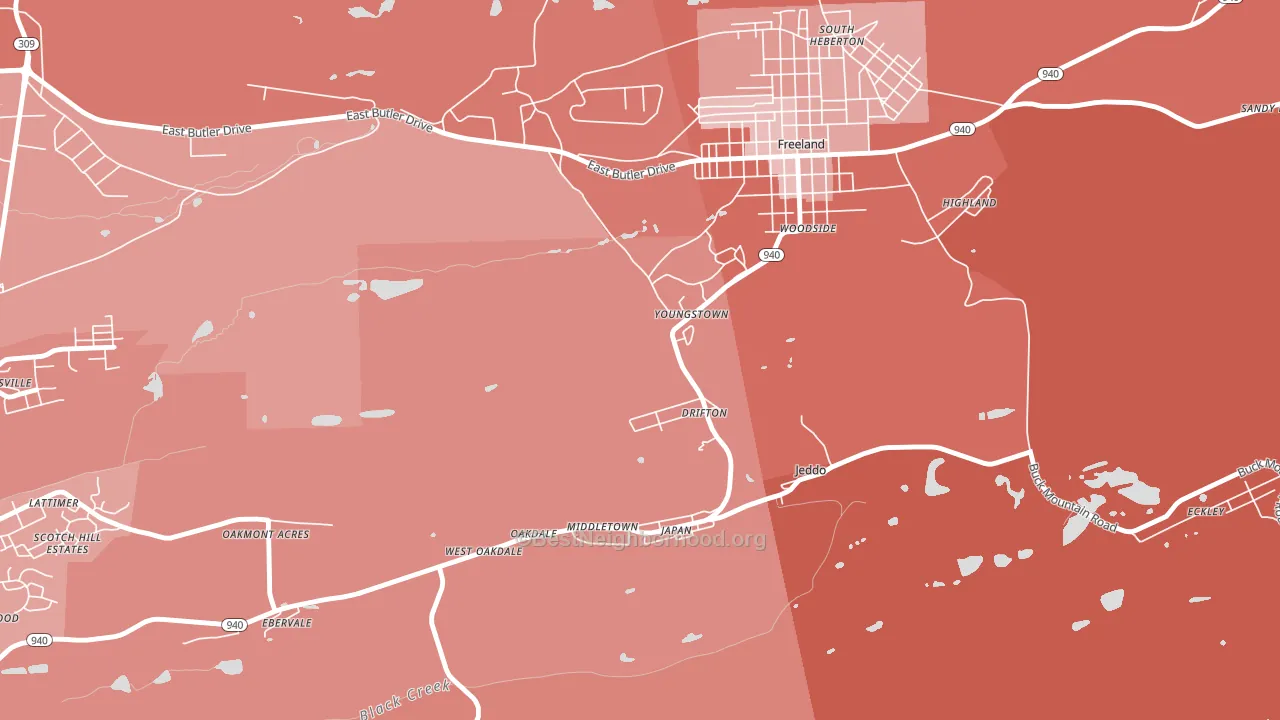 18221, PA block-group political-lean map
