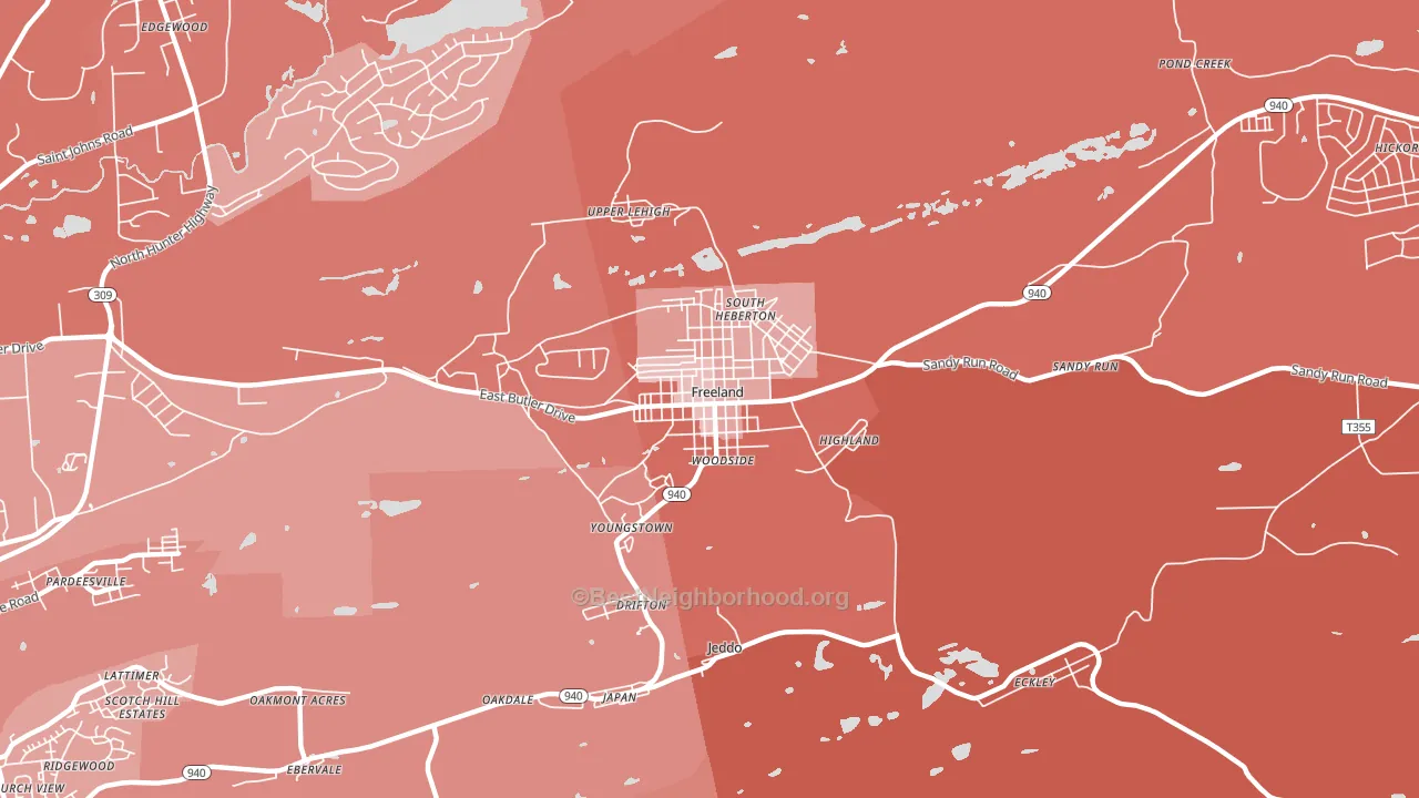 18224, PA block-group political-lean map