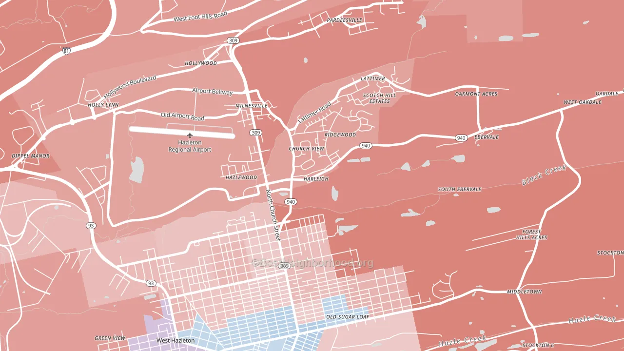 18225, PA block-group political-lean map