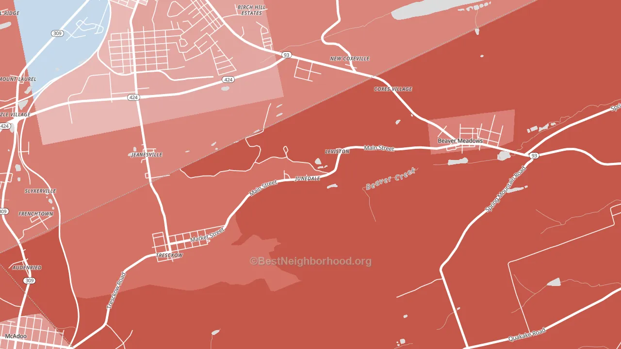 18230, PA block-group political-lean map