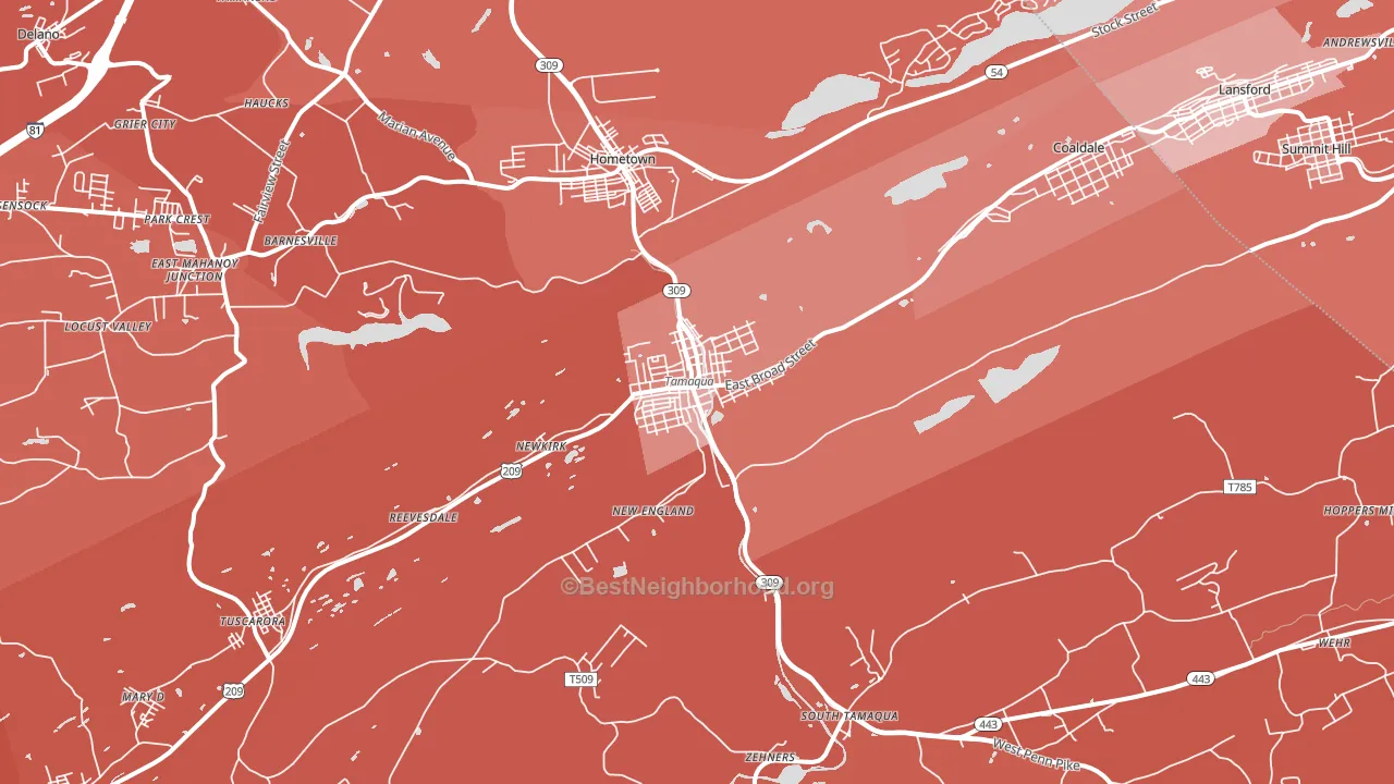 18252, PA block-group political-lean map