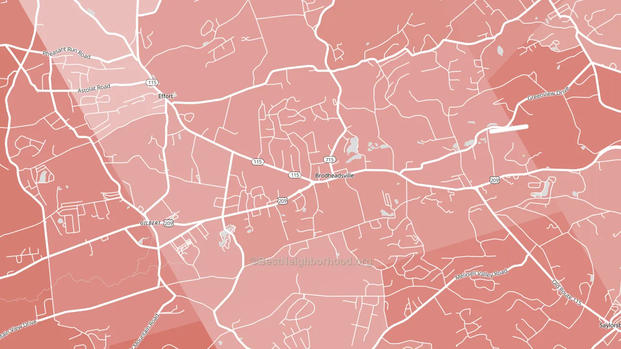 18322, PA block-group political-lean map