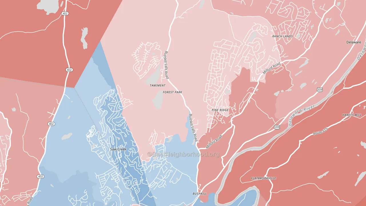 18324, PA block-group political-lean map