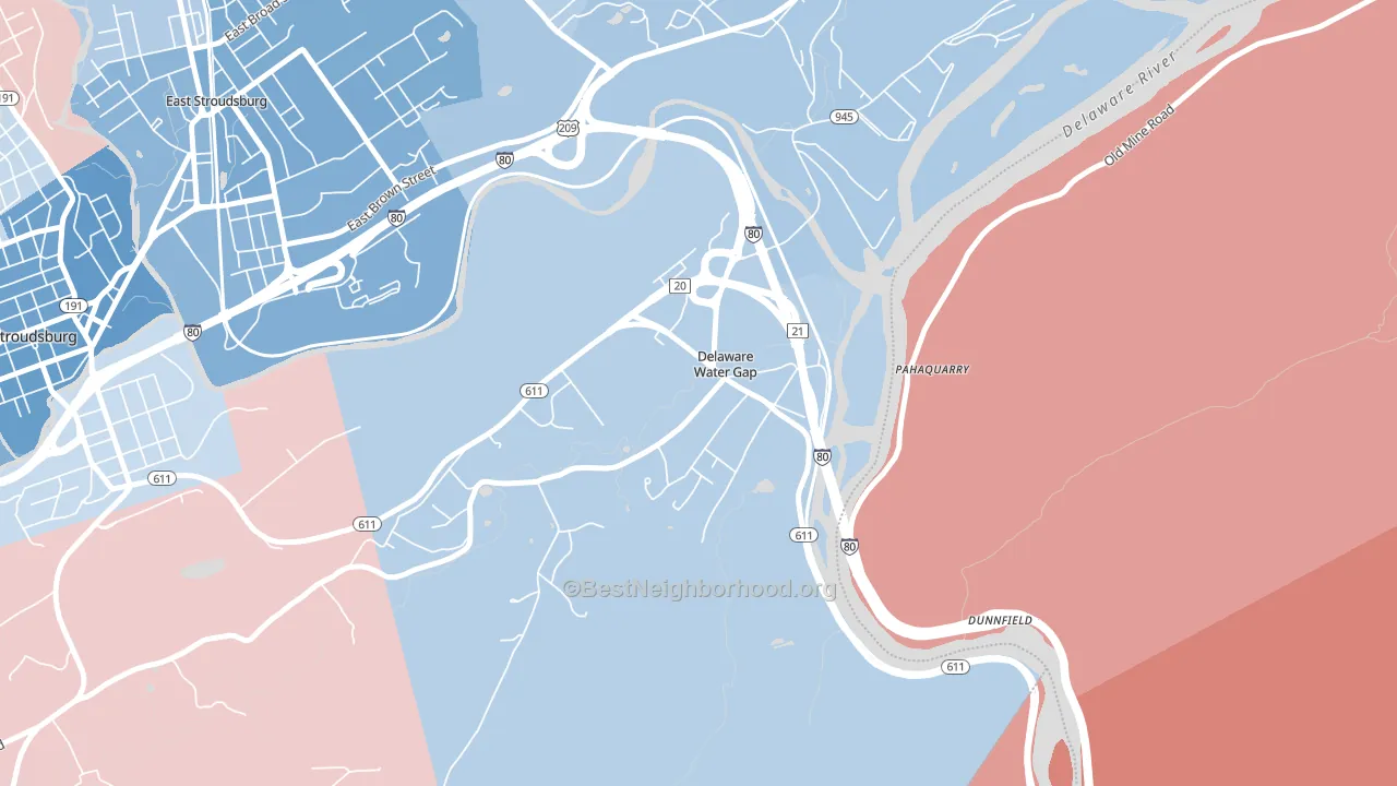 18327, PA block-group political-lean map