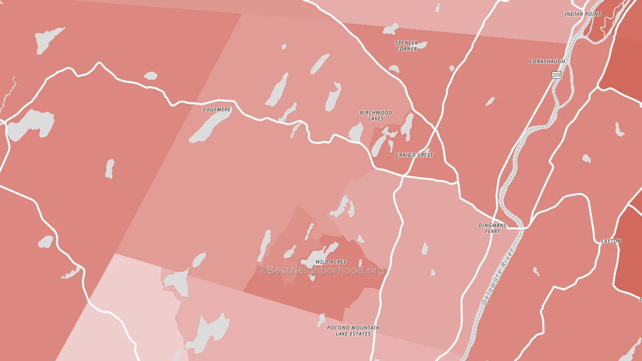 18328, PA block-group political-lean map