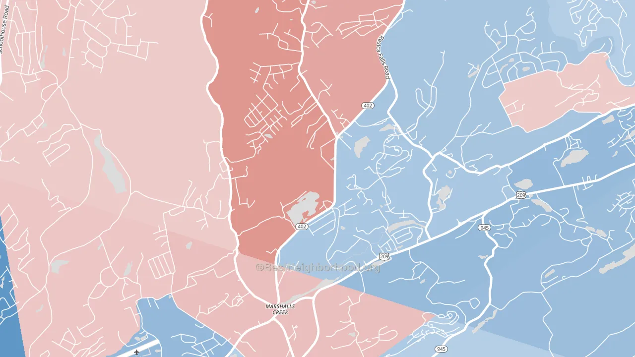 18335, PA block-group political-lean map