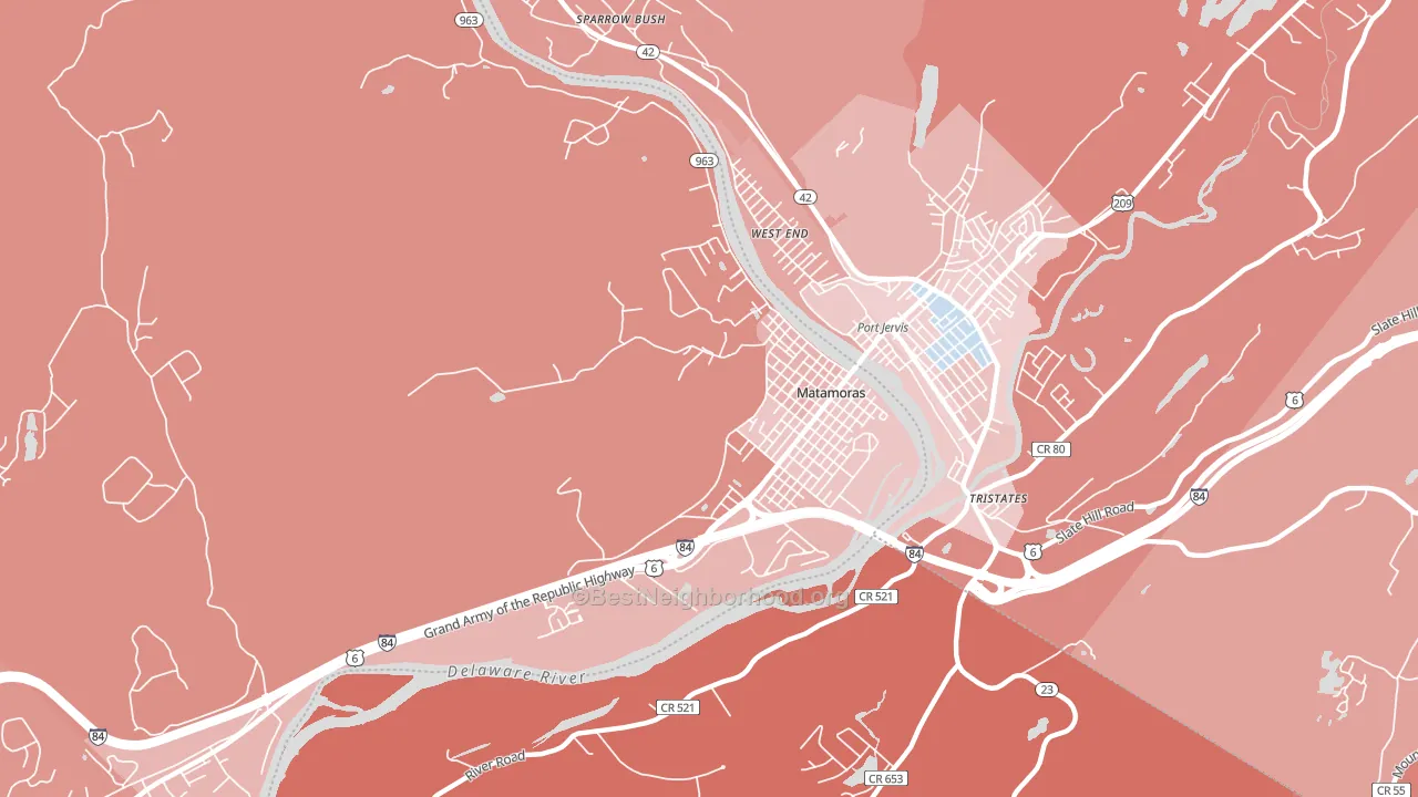 18336, PA block-group political-lean map