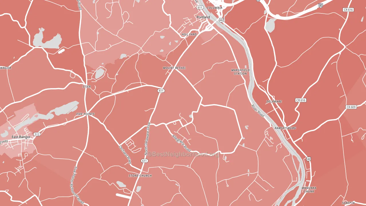18343, PA block-group political-lean map