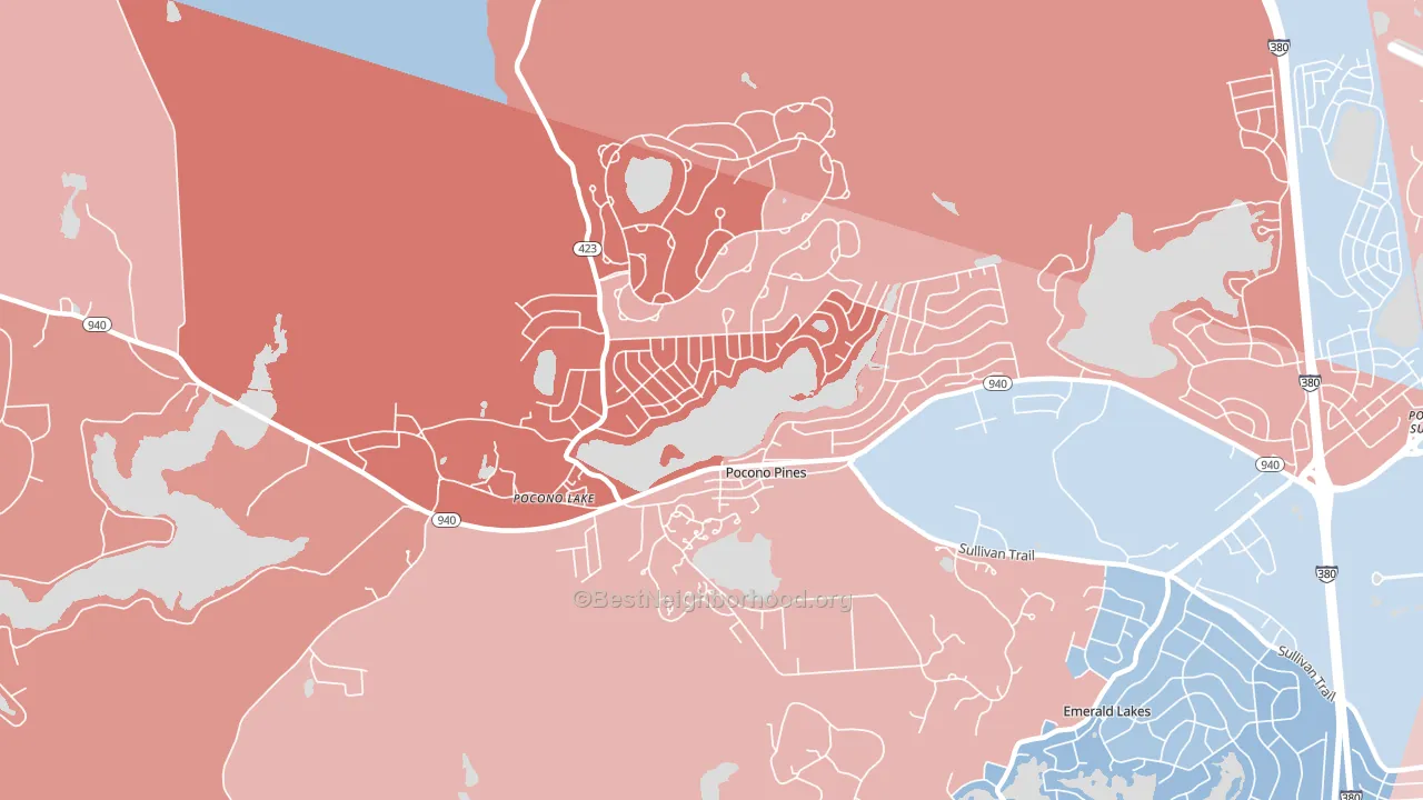 18350, PA block-group political-lean map