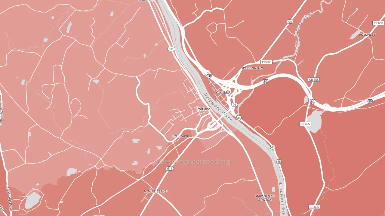 18351, PA block-group political-lean map