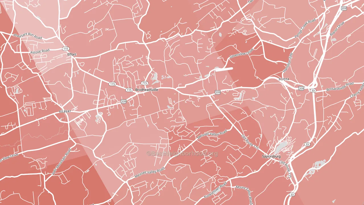 18353, PA block-group political-lean map