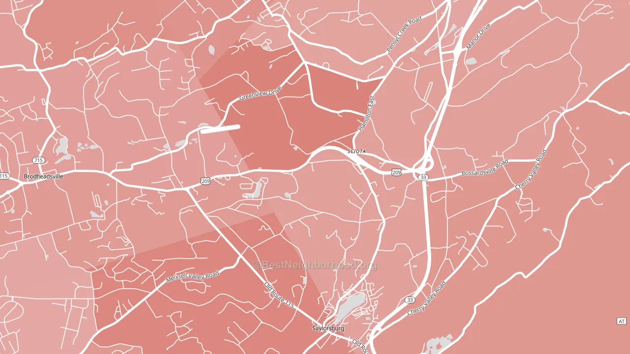 18354, PA block-group political-lean map