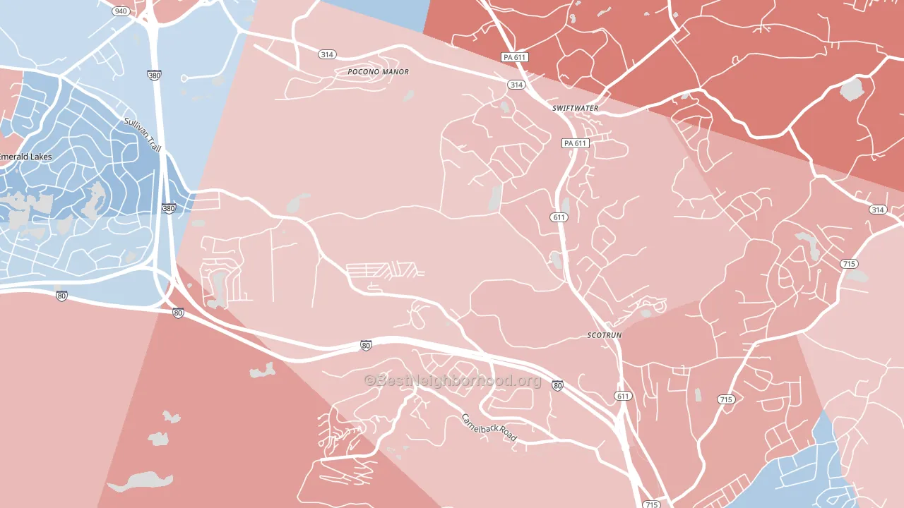 18355, PA block-group political-lean map