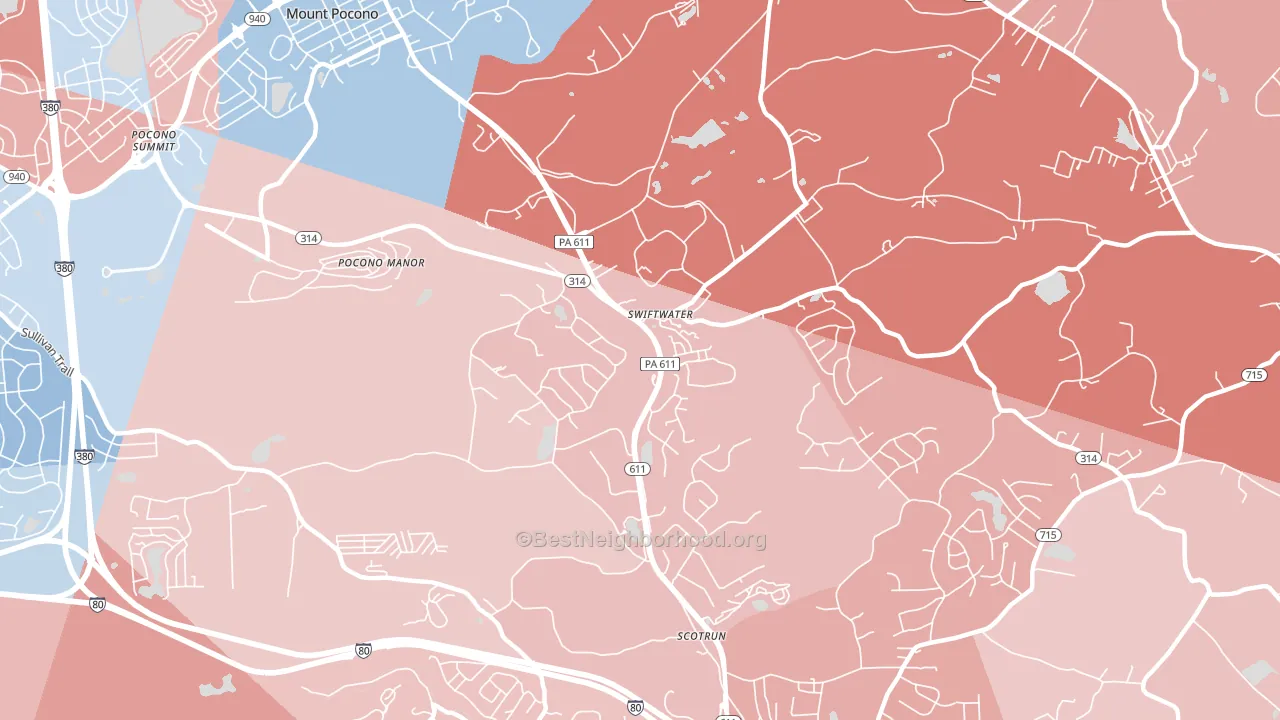 18370, PA block-group political-lean map