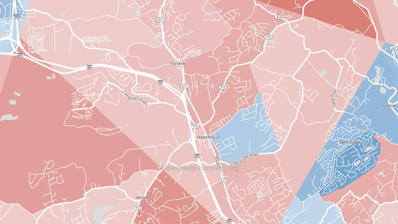 18372, PA block-group political-lean map