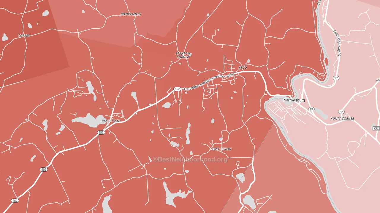 18405, PA block-group political-lean map