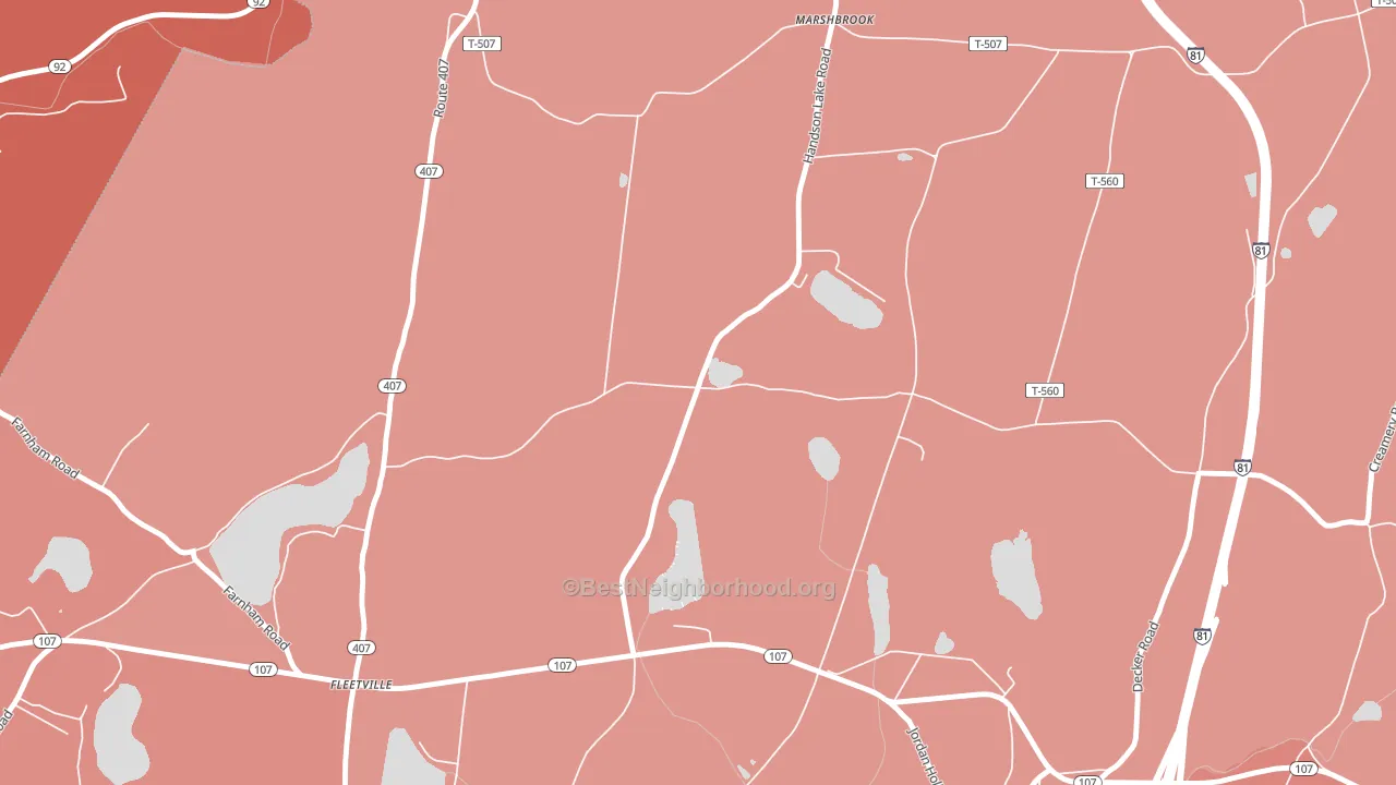 18420, PA block-group political-lean map