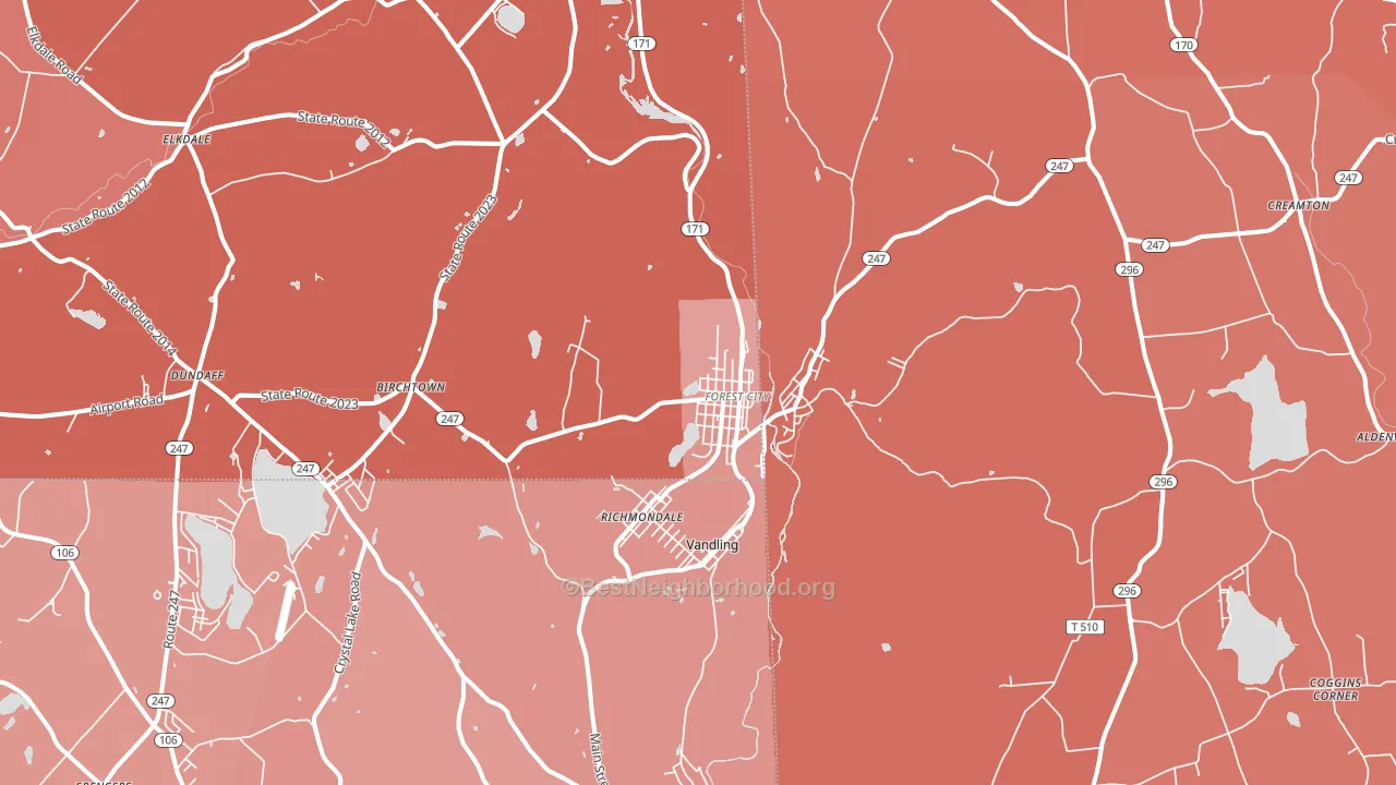 18421, PA block-group political-lean map