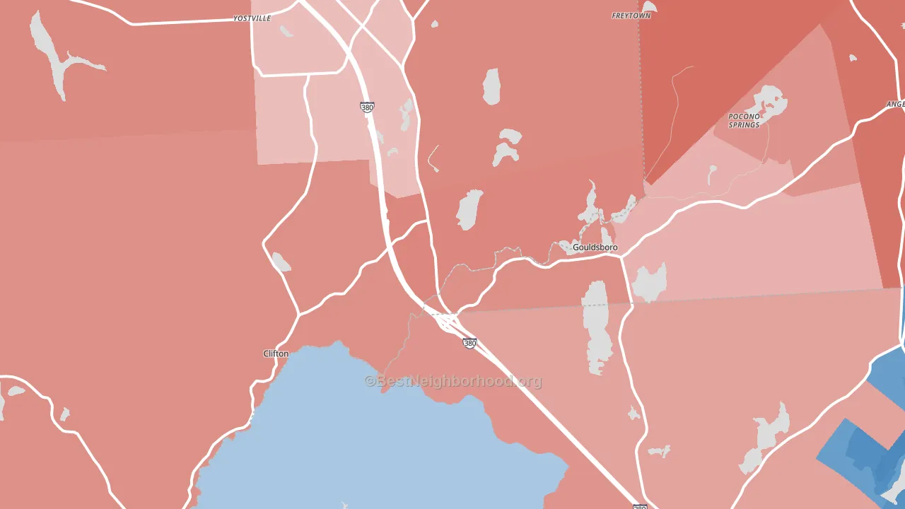 18424, PA block-group political-lean map