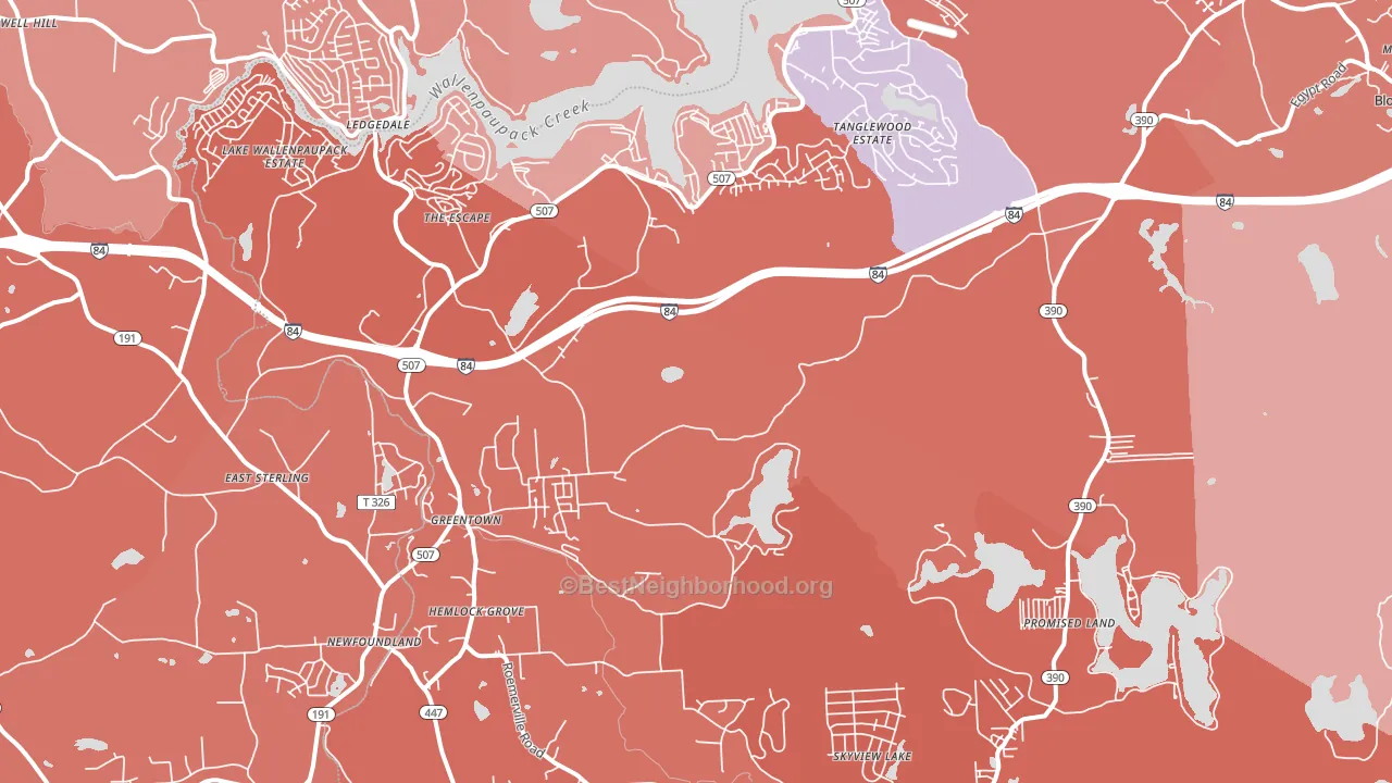 18426, PA block-group political-lean map