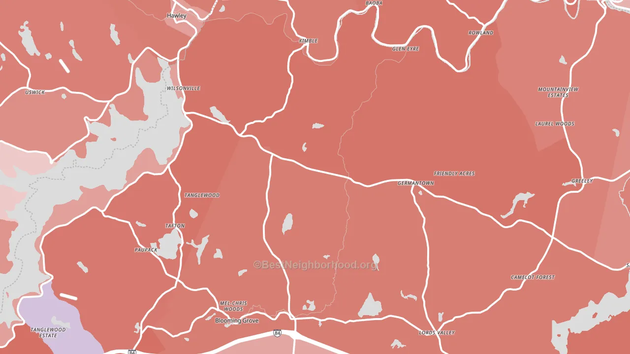 18428, PA block-group political-lean map