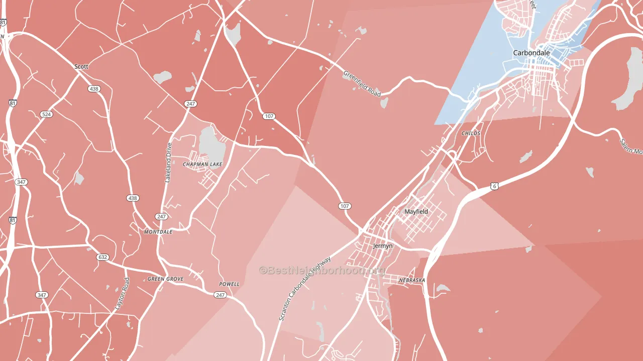 18433, PA block-group political-lean map