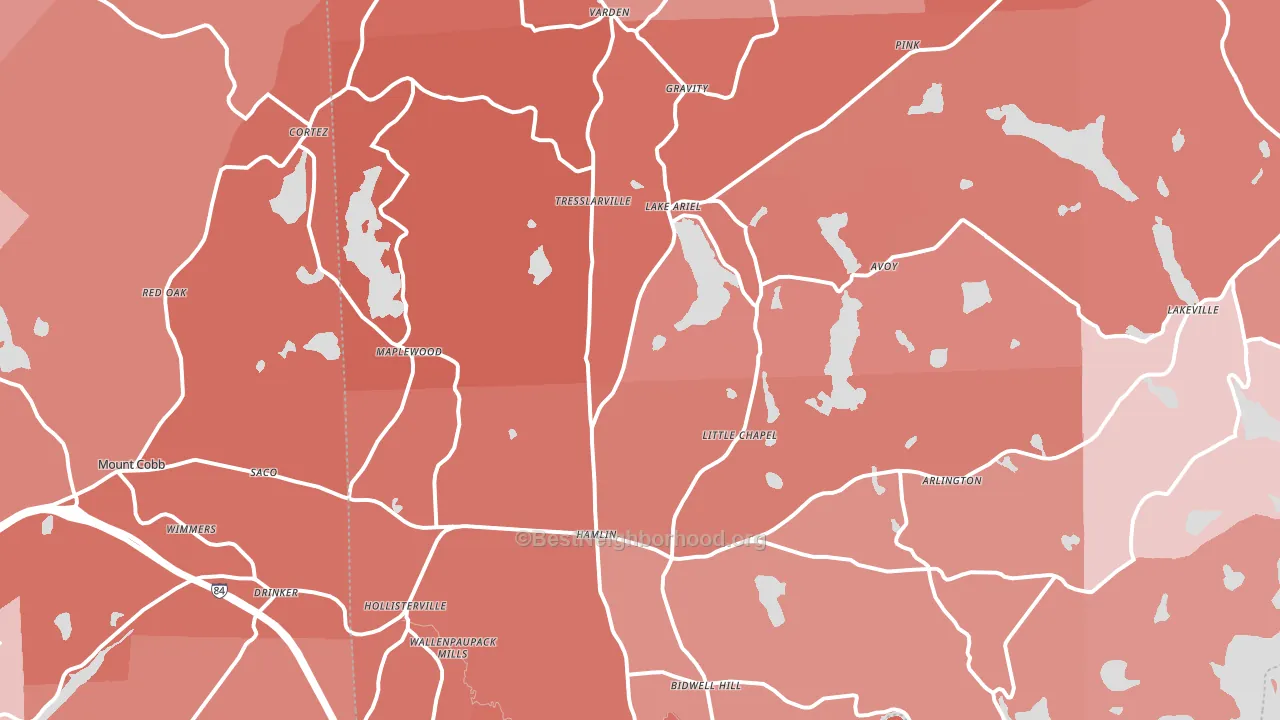 18436, PA block-group political-lean map